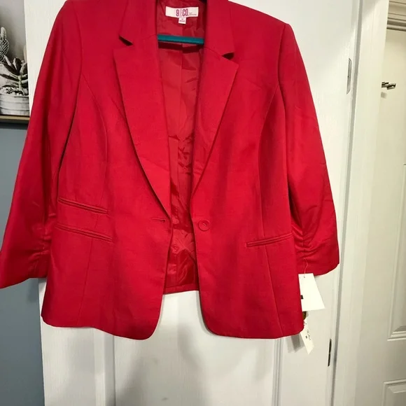 Vibrant Red Women's Blazer by 9 & Co. - Picture 3 of 11